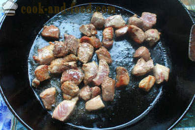Chou Recette avec de la viande et les haricots