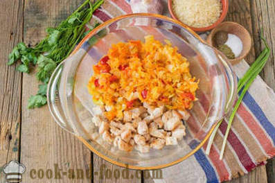 Casserole de légumes avec du riz et du poulet
