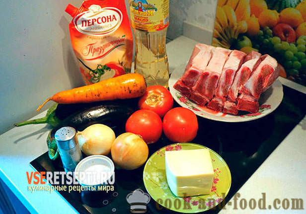 Steak de porc aux légumes et fromage au four