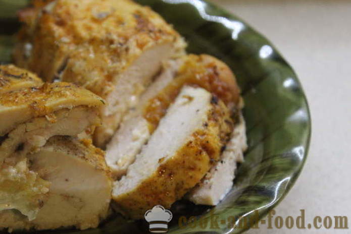 Rouleaux de poulet à l'ananas et les abricots - comment faire des rouleaux de poulet, avec une étape par étape des photos de recettes