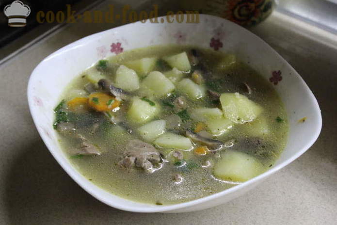 Soupe aux foies de volaille - comment faire cuire la soupe avec le foie, une étape par étape des photos de recettes