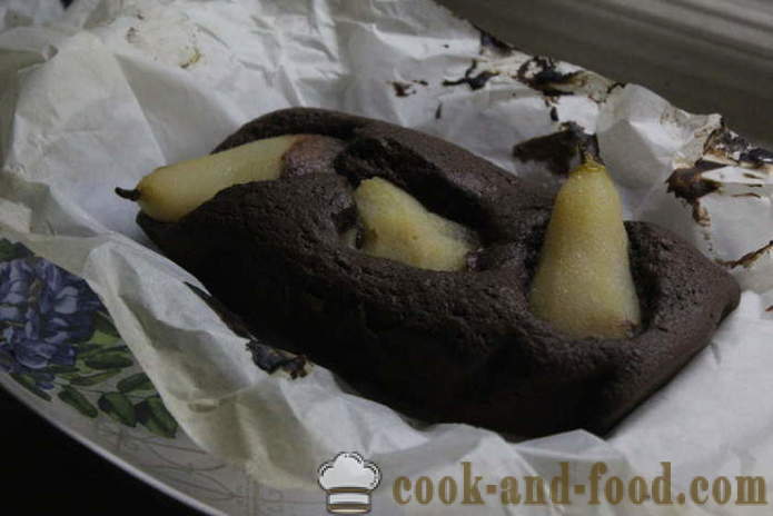 Gâteau au chocolat avec des poires entières - comment faire un gâteau au chocolat avec la maison de poire, photos étape par étape recette
