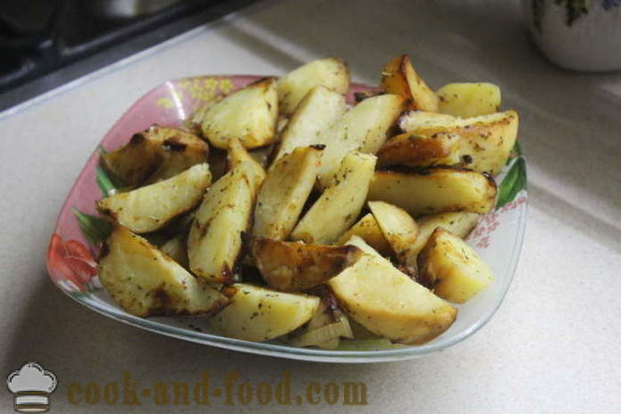 Pommes de terre cuites au four avec du miel et la moutarde dans le four - comme délicieux de faire cuire les pommes de terre dans le trou, étape par étape avec recette phot