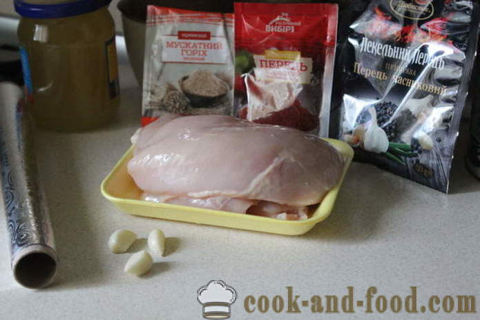 Accueil pastrami poitrine de poulet dans du papier - comment faire un poulet pastrami au four, avec une étape par étape des photos de recettes