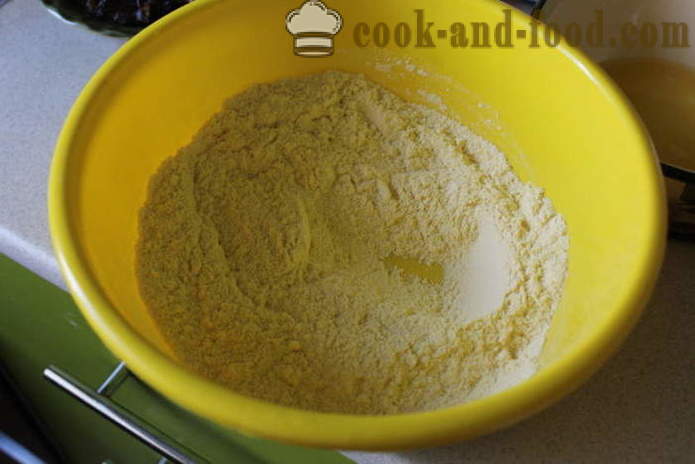 Gâteau alimentaire avec des dates de farine de maïs - comment faire cuire un gâteau avec du lait et de la farine de maïs, avec une étape par étape des photos de recettes