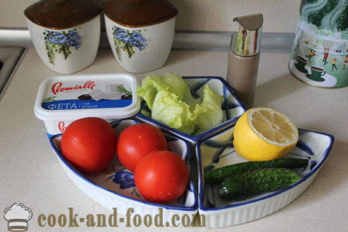 Salade de légumes avec feta - comment préparer une salade avec du fromage feta et légumes, avec une étape par étape des photos de recettes