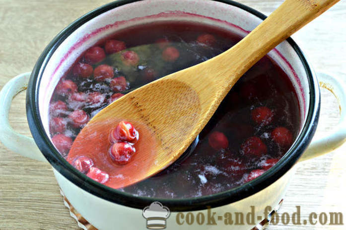 Compote de cerises maison - comment brasser avec compote de cerises puits, une étape par étape des photos de recettes