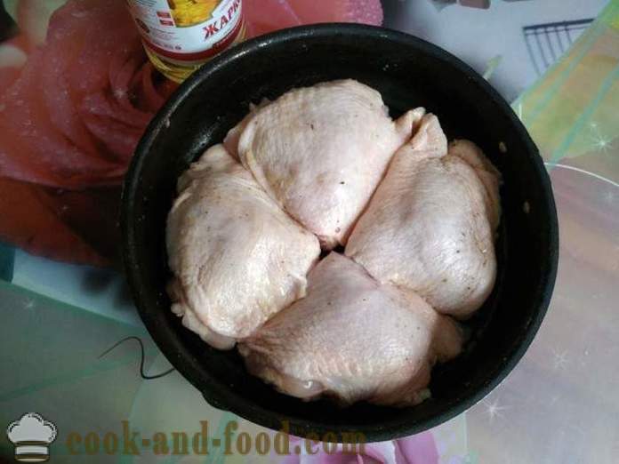 Cuisses de poulet dans le four - comme les cuisses de poulet délicieux cuit au four, avec une étape par étape des photos de recettes