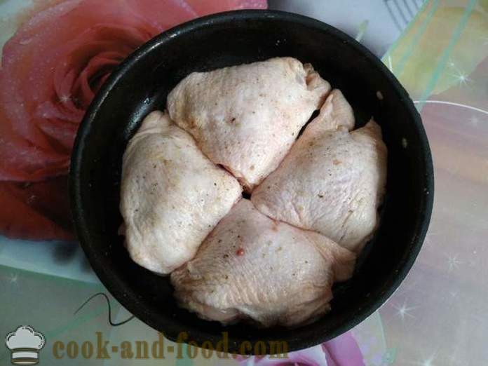 Cuisses de poulet dans le four - comme les cuisses de poulet délicieux cuit au four, avec une étape par étape des photos de recettes