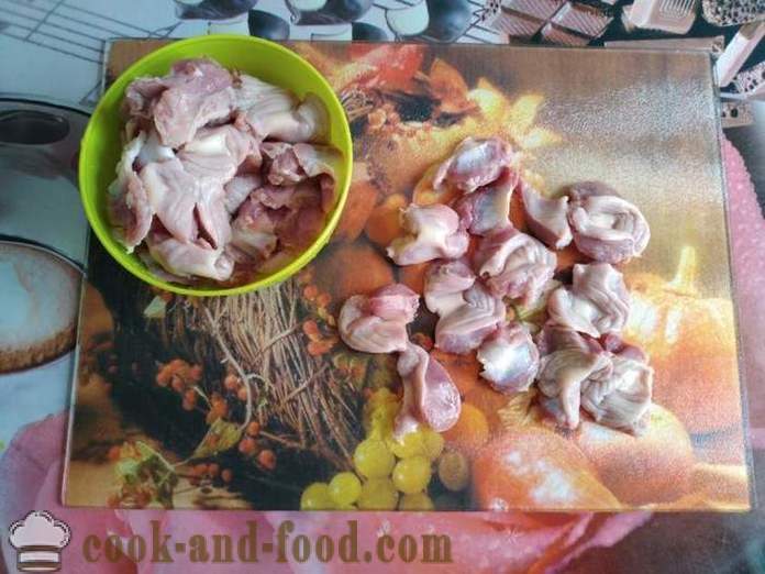 Gésiers de poulet cuit dans une casserole - comment faire cuire un délicieux gésiers de poulet, photos étape par étape recette