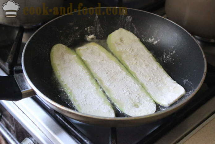 Rouleaux de courgettes farcies avec - comment faire cuire de délicieuses courgettes frites dans la poêle, une étape par étape des photos de recettes