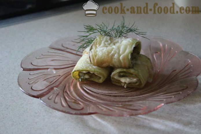 Rouleaux de courgettes farcies avec - comment faire cuire de délicieuses courgettes frites dans la poêle, une étape par étape des photos de recettes