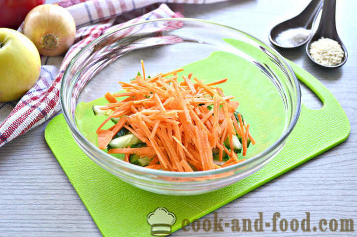 Salade de légumes frais au sésame - comment faire une salade de graines de sésame et légumes, avec une étape par étape des photos de recettes