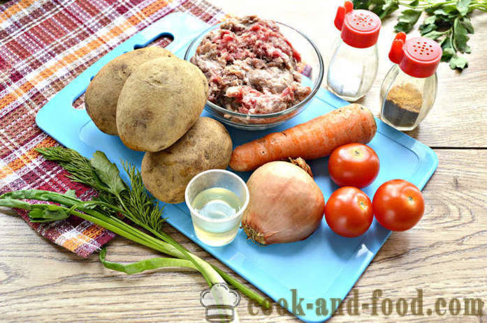 Les pommes de terre cuits avec de la viande et des légumes - comment faire cuire les pommes de terre délicieuses dans une poêle à frire, une étape par étape des photos de recettes