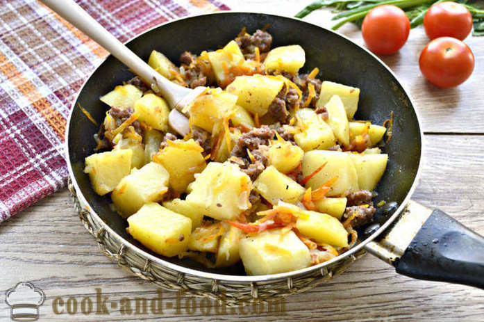 Les pommes de terre cuits avec de la viande et des légumes - comment faire cuire les pommes de terre délicieuses dans une poêle à frire, une étape par étape des photos de recettes