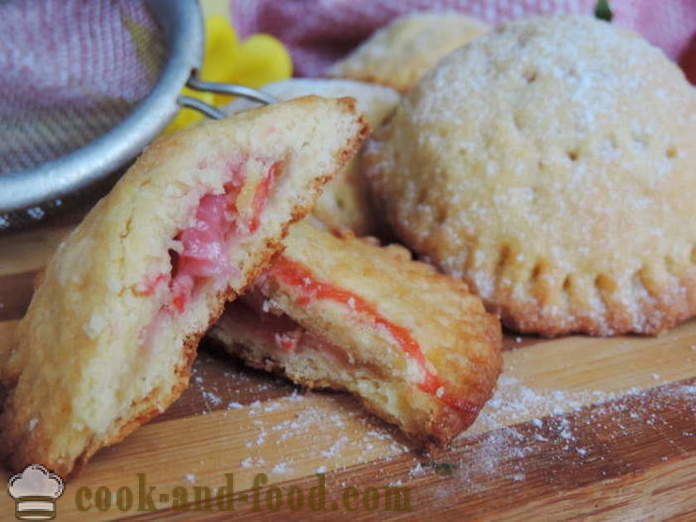 Biscuits sablés aux fraises dans le four - comment faire cuire les sablés farcie aux fraises, une étape par étape des photos de recettes
