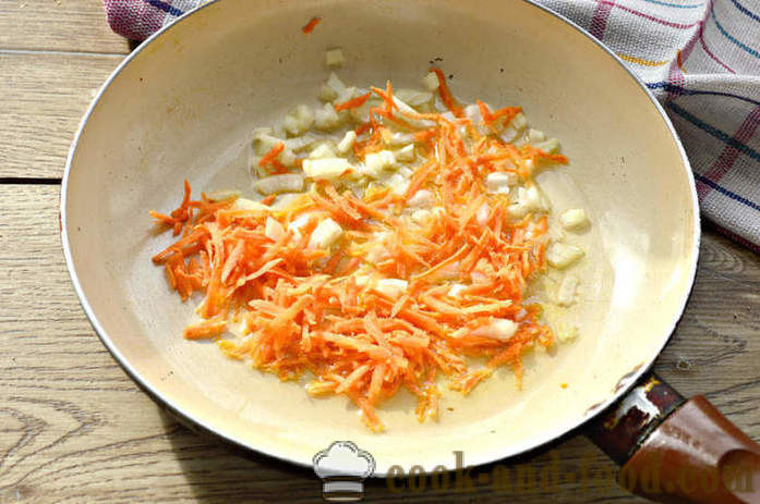 Riz de remplissage savoureux avec de la viande de poulet, les oignons et les carottes - comment faire cuire un remplissage de poulet pour les gâteaux et les tartes, étape par étape des photos de recettes