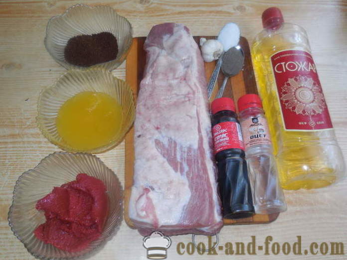 Côtes de porc cuites au four avec du miel et la sauce de soja - comment faire cuire les côtes de porc au four, avec une étape par étape des photos de recettes