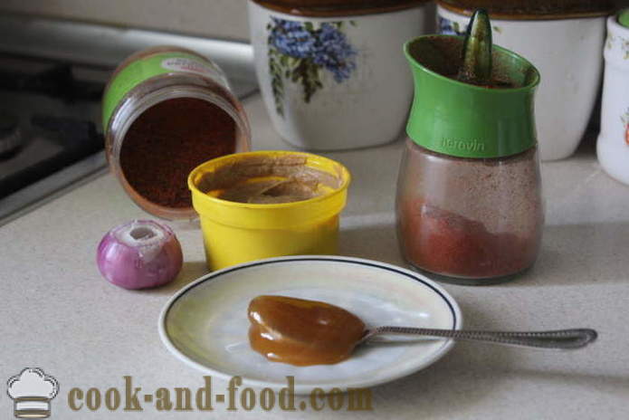 Miel sauce moutarde pour le poulet ou les côtes - comment faire la sauce miel-moutarde pour le boeuf, étape par étape des photos de recettes