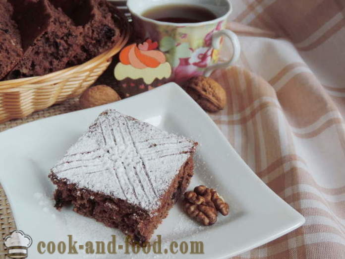 Gâteau aux bleuets aux noix - comment faire la tarte aux bleuets avec des noix et du cacao, avec une étape par étape des photos de recettes