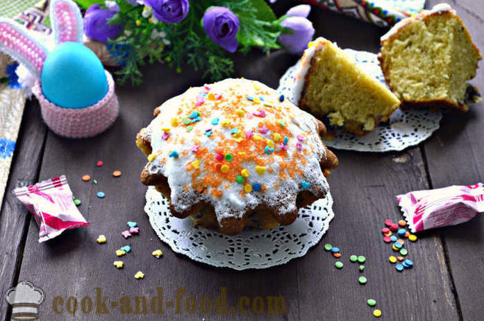Gâteau gâteau de Pâques avec de la soude sans levure et le lait - comment faire cuire des gâteaux dans des moules dans le four, avec une étape par étape des photos de recettes