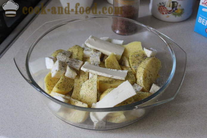 Les pommes de terre et céleri dans le four - sous forme de savoureux cuire des légumes dans le four, avec une étape par étape des photos de recette