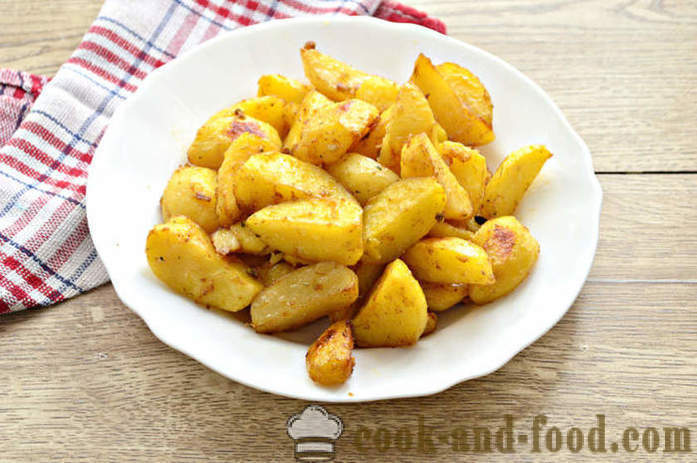 Tranches de pommes de terre cuites au four avec de l'ail et la sauce de soja - les délicieuses pommes de terre cuites au four, avec une étape par étape des photos de recettes