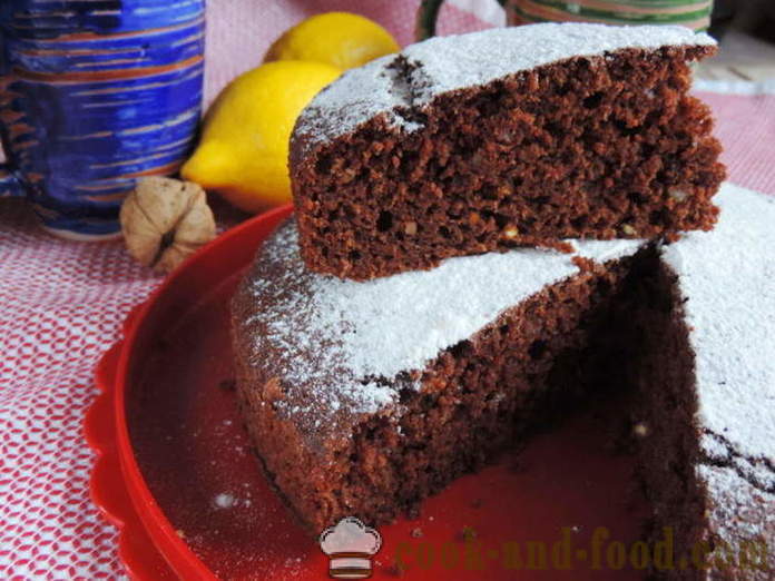 Le moyen le plus carrot cake au chocolat avec de l'huile végétale - comment faire cuire le gâteau aux carottes au four, avec une étape par étape des photos de recettes