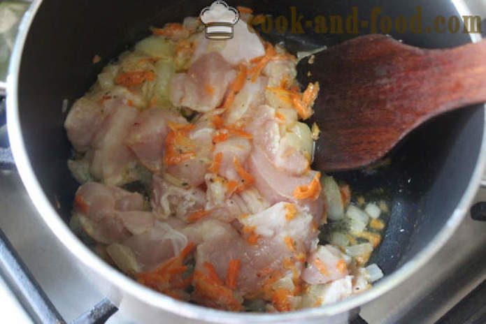 Pilaf au poulet Lentil dans le lait - comme délicieux pour cuire les lentilles avec du poulet, étape par étape des photos de recettes