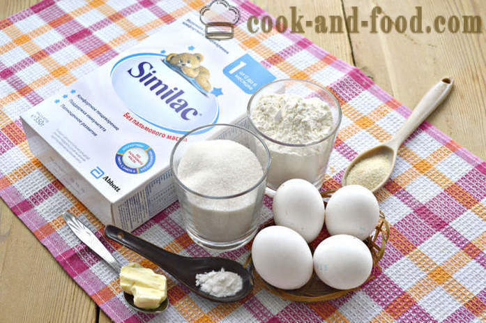 Recette de gâteau simple d'aliments pour bébés dans le four - comment faire cuire un gâteau rapide du mélange de lait sec, une étape par étape des photos de recettes