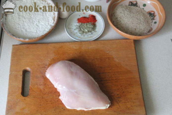 Nuggets de pané poitrine de poulet et frites dans une casserole - comment faire des pépites de poulet de la maison, photos étape par étape recette