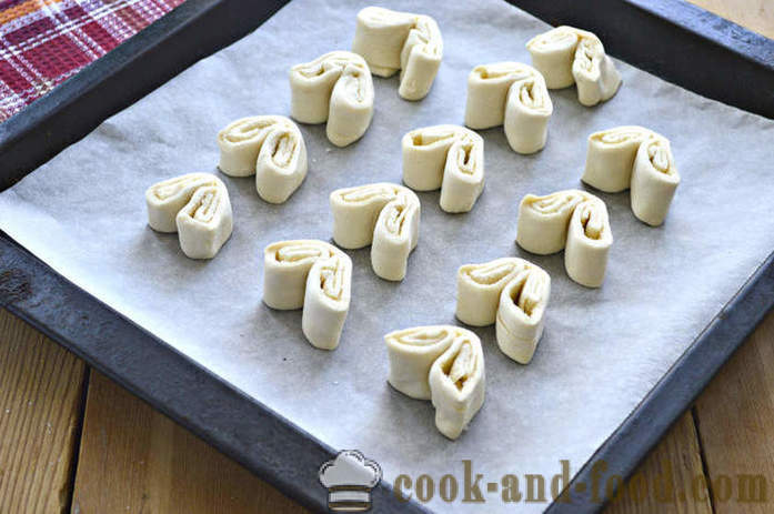 Biscuits oreilles pâte feuilletée - comment faire des oreilles de pâte feuilletée, étape par étape des photos de recettes
