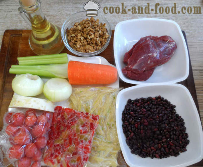 Potage Chili con carne - comment faire cuire un chili con carne classique, étape par étape des photos de recettes