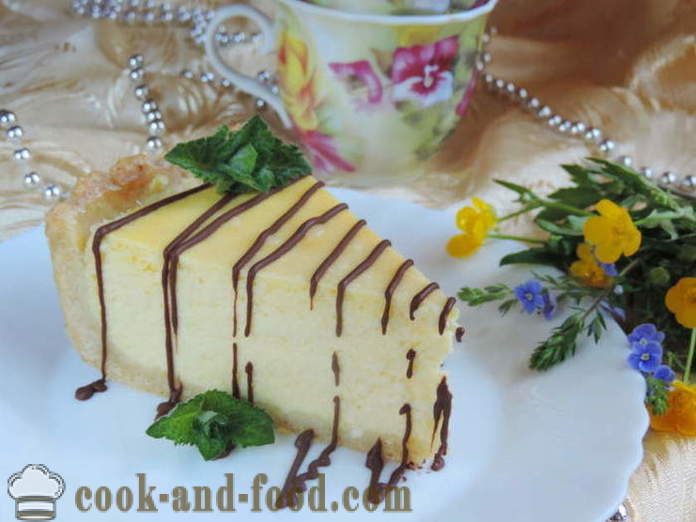 Gâteau au fromage fait maison avec du fromage cottage sur une pâte sablée - comment faire un gâteau au fromage à la maison, étape par étape les photos de recettes
