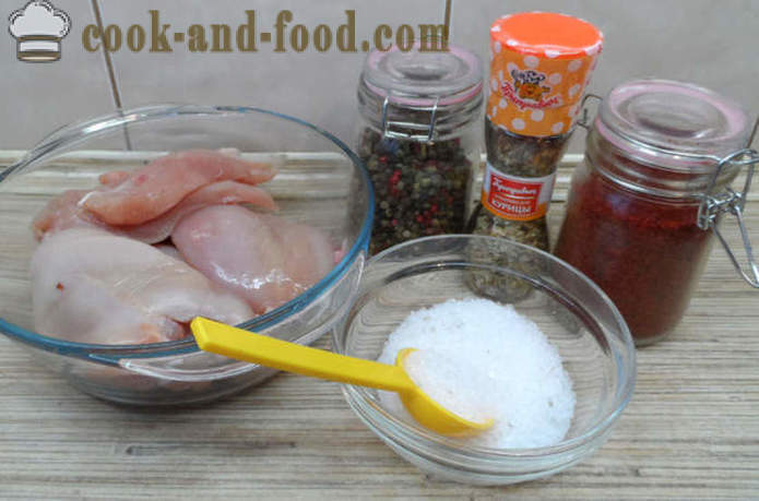 Saccadée non cuits poitrine de poulet à la maison - comment faire du poulet saccadé à la maison, photos étape par étape recette