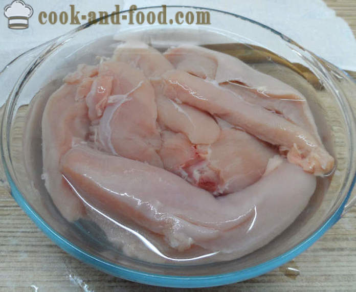 Saccadée non cuits poitrine de poulet à la maison - comment faire du poulet saccadé à la maison, photos étape par étape recette