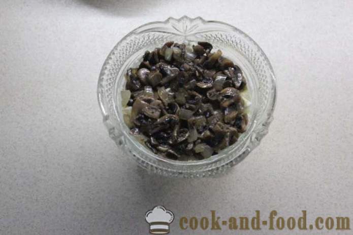 Salade de crabe en couches avec du riz et des champignons - comment faire cuire salade de crabe avec du riz et des champignons, une étape par étape des photos de recettes