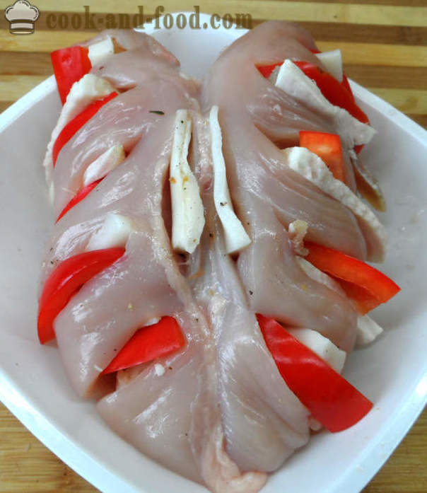 Sein lardé de poulet à la bière - comment faire cuire les poitrines de poulet dans le four, avec une étape par étape des photos de recettes