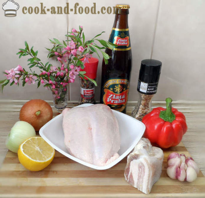 Sein lardé de poulet à la bière - comment faire cuire les poitrines de poulet dans le four, avec une étape par étape des photos de recettes