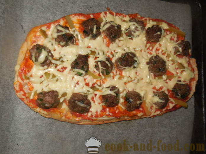 Pizza pita Lazy d'épaisseur dans le four - comment faire cuire de la pizza pita terminé, étape par étape des photos de recettes