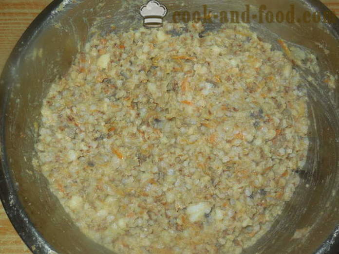 Chou farci au sarrasin, pommes de terre et les champignons - comment faire cuire sans viande farcie au sarrasin, étape par étape des photos de recettes