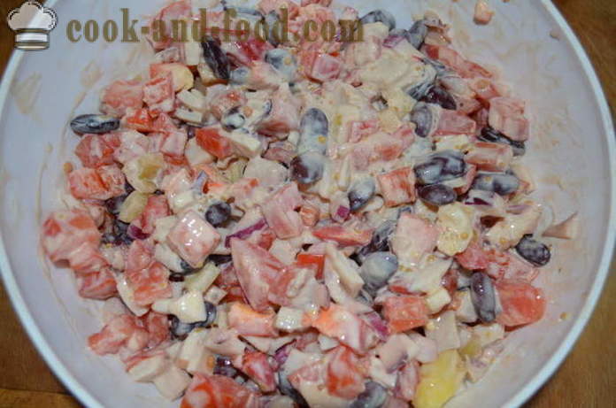 Salade de haricots et de calmars - Comment préparer une salade avec calamars et les haricots, avec une étape par étape des photos de recettes