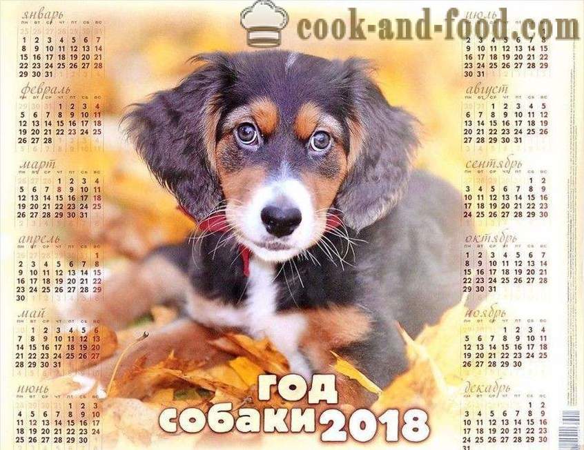 Calendrier 2018 - Année du Chien sur le calendrier de l'Est: télécharger le calendrier gratuit de Noël avec les chiens et les chiots.