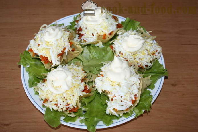 Délicieuse salade de champignons dans un panier de fromage - comment faire un panier de fromage de laitue, une étape par étape des photos de recettes