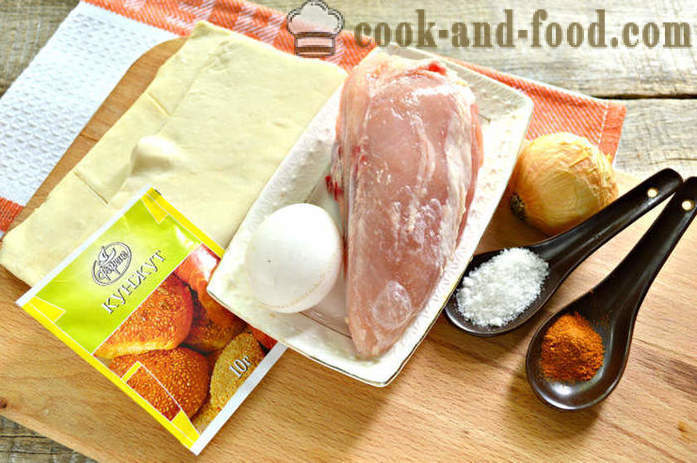 Accueil Samsa pâte feuilletée avec du poulet - comment préparer un Samsa en couches avec du poulet, étape par étape des photos de recettes