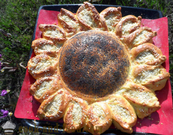 La viande de petits gâteaux de tournesol - comment faire un gâteau de levure, de tournesol, étape par étape les photos de recettes