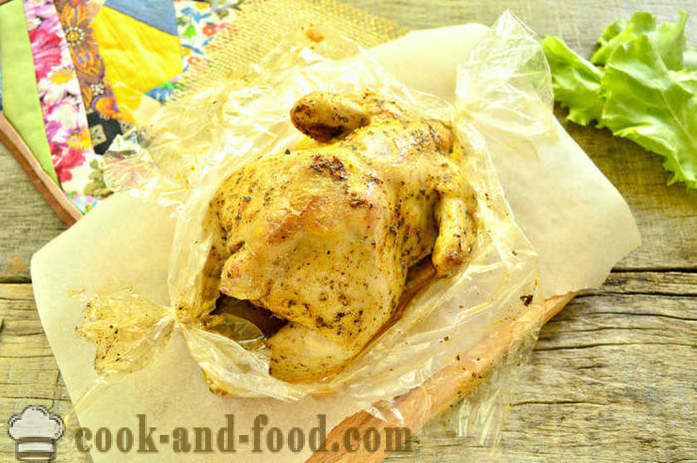Poulet cuit au four dans le manchon complètement - comment cuire le poulet au four, avec une étape par étape des photos de recettes