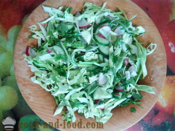 La salade les plus délicieux avec roquette et légumes - comment préparer une salade de roquette, une étape par étape des photos de recettes