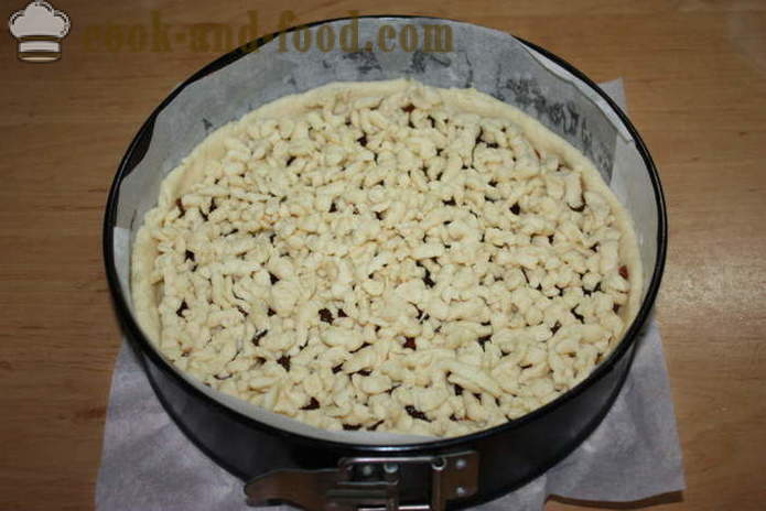 Tarte de sable avec de la confiture et Crumb - comment faire un gâteau de sable avec de la confiture, marmelade ou confiture, étape par étape des photos de recettes