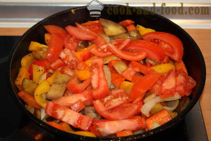 Brûler salade de légumes chaud à l'aubergine - comment faire cuire une salade de légumes chaud, recette poshagovіy avec une photo